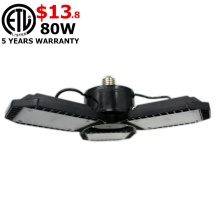Garage Light With 3 Foldable Panels 60W 80W 100W 120W 360degree Deformable LED Shop Light